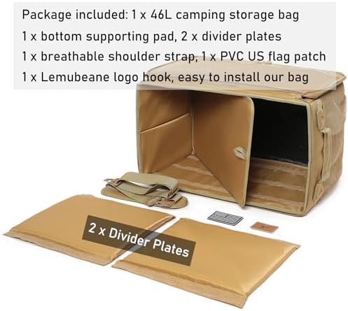 Tactical Camping Storage Bag Utility Tote Bag Camping Kitchen Organizer with Axe Holder & Shoulder Strap - Image 5
