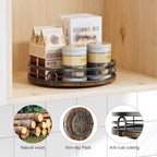 LAMU 2 Pack 10'' 12'' Lazy Susan Turntable Organizer for Cabinet, Round Wood Lazy Susan for Table Top, Countertop, Pantry, Spice, Bathroom Vanity, Coffee, Decor - Image 4