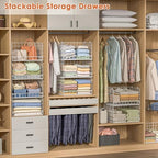 Yociyoga 8-Tier Stackable Closet Organizers and Storage Shelves, Foldable Closet Shelf Organizer, Stackable Storage Bins Drawers for Closet Organizer System, White(Patent No. 30022416) - Image 4