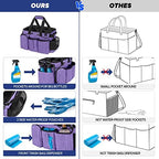 LoDrid Large Professional Cleaning Caddy with Detachable Divider, Purple - Image 2