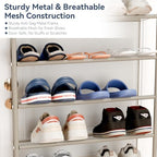 Whitmor 36 Pair Over the Door Shoe Rack,12 Tier Hanging Shoe Organizer with Metal Frame & Mesh Shelves, Heavy Duty Shoe Storage Holder for Door, No Drill Installation, 74" H x 21.7" W x 7.5" D, Mocha - Image 5