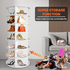 RUNSUNSPRI 7 Tier Rotating Shoe Rack 360°Rotating Shoe Rack Tower - Image 4