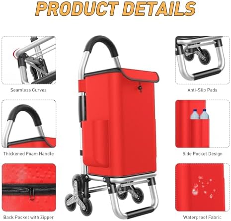 Heavy Duty 3 in 1 Shopping Cart, Foldable Hand Truck with 6 Wheels - Image 3
