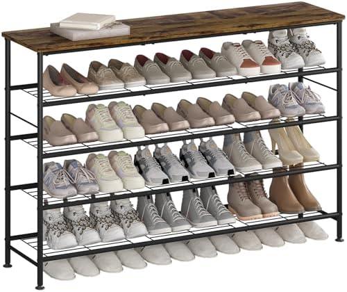 SUOERNUO 5 Tier Extra Long Shoe Rack Organizer Storage for Closet Entryway by SUOERNUO