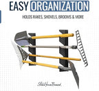 StoreYourBoard Shed Tool Organizer Wall Mount, Garage Organization, Garden Tool Organizer for Shovels and Rakes, Solid Steel Holds 100 lbs - Image 4