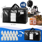 TAILI 6 Pack Black Extra Large Moving Bags,Storage Bag with Visible Window - Image 6