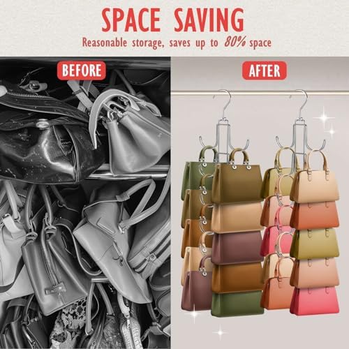 Purse Organizer for Closet: Upgraded Purse Hanger with 10 Big Hooks - Image 4