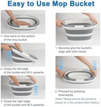 10L Collapsible Bucket with Handle, Foldable Ice Bucket Car Wash Buckets for Cleaning, Portable Wash Basin for Fishing Gardening Window Washing Mopping Household Use Cleaning Supplies - Image 3