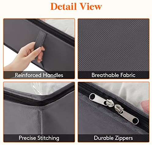 Lifewit 95L 4 Pack Under Bed Storage Containers, Large Capacity Blanket Storage Bags with Reinforced Handle, Organization and Storage for Comforters, Sheets, Clothes, Bedroom, College Dorm, Grey - Image 4