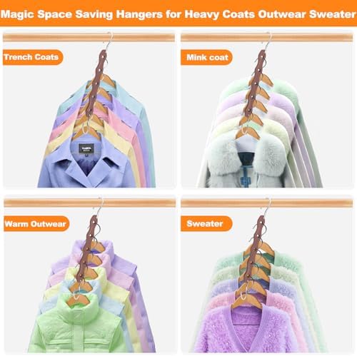 Closet Organizers and Storage,Heavy Duty Hangers Space Saving,Home Dorm Room Essentials for College Students Girls Boys,6 Pack Organization and Storage Clothes Hanger for Coat,Pants,Shirt,Scarf - Image 7