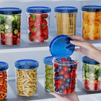10 Pack-32 OZ Freezer Storage Containers, Small Plastic Food Storage Containers with Twist Top Lids, BPA Free and Reusable Meal Prep Containers Microwave/Dishwasher Safe - Image 4