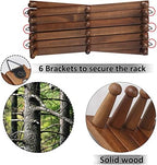 WEBI Accordion Wall Hanger,Expandable Wooden Coat Rack Wall Mounted,Accordion Hat Rack for Wall,Accordion Hook Rack for Hats,Caps,20 Peg Hooks,Walnut Color - Image 6