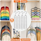 36-Hole Heavy Duty Space Saving Hangers for Closet Organizers and Storage | 4 Pack Cascading Hanger for Coats,Pants,Durable Closet Organizer for Dorm Room Essentials,Wardrobe,Apartment & RV Storage - Image 4
