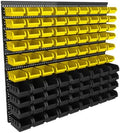 Wall Mounted Storage Bins - Plastic Adjustable Compartment Organizer for Screws, Nuts, Bolts & Tools | Heavy-Duty Home & Garage Organization | Closet, Bedroom, Workshop Wall Storage Rack, 90PCS by Unknown