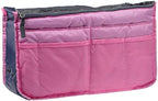Vercord Purse Organizer Insert for Handbags Bag Organizers Inside Tote Pocketbook Women Nurse Nylon 13 Pockets Pink Medium - Image 2