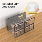 12 Pack Large Stackable Clear Plastic Shoe Storage Boxes Organizer, Black - Image 4