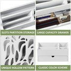 Desk Organizer with Drawer Wood File Office Mail Organizer Countertop - Image 6