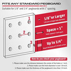 300-Piece Pegboard Hook Set, Pegboard Organizer Accessories for Hanging, Durable Metal Hooks for Tool Organization, Garage, Workshop, and Craft Storage - Image 2