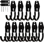 10 Pack Garage Hooks Heavy Duty with Anti-Slip Coating, Steel Utility Ladder Hooks for Hanging Garden Tools, Hoses, Ropes, Bikes and More (2.8in) by TEBGEAG