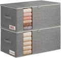 90L Rigid-Structured King Size Comforter Storage Bag, 2 Pack, Gray by Boailydi