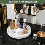 Turntable Vanity Tray, 10 Inch Bamboo Kitchen Sink Countertop Organizer - Image 3