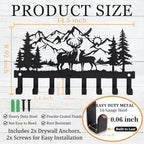 Deer Metal Key Holder for Wall, 14.5" X 8.9", Key Hooks for Wall Organizer, Key Rack, Forest Theme Coat Hat Towel Hooks, Ideal for Living Roo - Image 5