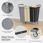 Gewudraw 3 Section Rolling Laundry Sorter Cart with Wheels, 360L - Image 5