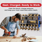 53" Power Tool Organizer Wall Mount with Power Strip, 4 Layers - Image 6