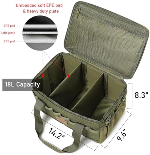 Tactical Camping Storage Bag 18L Tactical Utility Tote Bag Camping Cookware Organizer Trunk Organizer (Army Green) - Image 2