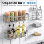 Shower Caddy 5 Pack,Adhesive Shower Organizer for Bathroom Storage&Home Decor&Kitchen,No Drilling,Large Capacity,Rustproof Stainless Steel Bathroom Organizer,Shower Shelves for Inside Shower-Larger - Image 6