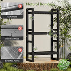 AmazerBath Bamboo Over The Toilet Storage Shelf - 3-Tier Bathroom Organizers and Storage Shelves, 2 in 1 Dual Stable Above Over Toilet Bamboo Shelf Home Storages Rack for Small Bathroom, Black - Image 3