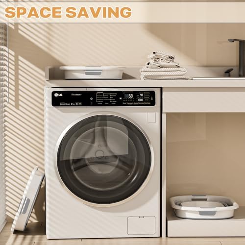 43L(11.5Gallon) Collapsible Laundry Baskets Plastic (Grey, 2 Packs) - Image 2