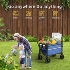 ROSONG Collapsible Wagon Cart with Wheels Foldable - Folding Utility Heavy Duty Wagons Carts for Grocery Sports Garden Shopping Camping Wheelbarrows (Navy Blue, 120L) - Image 2
