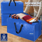 Cosy Family 8 Pack Heavy Duty Extra Large Moving Bags with Backpack Straps - Strong Handles & Zippers, Storage Totes For Space Saving, Fold Flat, Alternative to Moving Box (40 gal, Multicolored) - Image 6