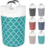Large Laundry Basket, 82L Tall Collapsible Hamper with Handles, Green by Fabspace