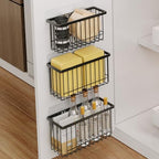 MUSTORN 3 Pack Adhesive Cabinet Door Organizer, Lid Organizers Inside Cabinet Food Container/Tumbler Lid Organizer and Storage Cup Lids Holder for Kitchen & Bathroom Wall Mounted(Black) by MUSTORN