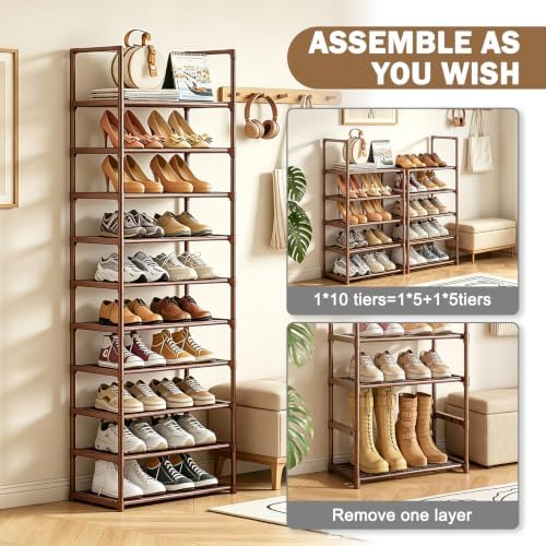 OYREL Metal Shoe Rack,Sturdy Stackable Shoes Organizer - Image 4