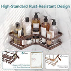Veken Large Capacity Corner Shower Caddy 6-Pack, Advanced Rustproof Design - Image 3