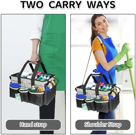 Boczif Cleaning Caddy Bag Wearable,Cleaning Caddy Supplies Organizer(White) - Image 4