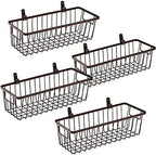 SheeChung Metal Wire Basket with Handle, Wall Hanging Basket, Small 4 Pack by SheeChung