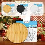 Lazy Susan Organizer, 10 Inch Non-Skid Bamboo Turntable Organizer - Image 5