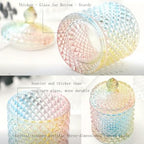 rejomiik 2 Pack Qtip Holder Apothecary Jars with Lid, Thick Glass, Rainbow - Image 4
