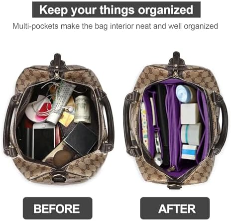 OMYSTYLE Purse Organizer Insert, Felt Tote Bag Organizer Insert with 5 Sizes, Handbag Dividers for Inside Purse, Compatible with Longchamp, Neverful, Speedy and More - Image 4