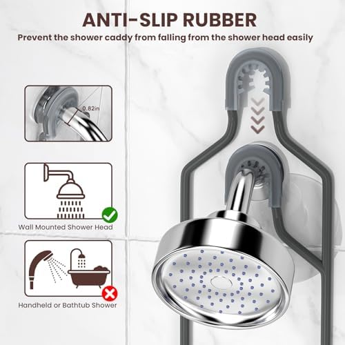 Rustproof Shower Caddy Hanging with Soap Holders for Bathroom, Grey - Image 5
