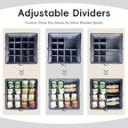 Shoe Organizer Box 2 Pack, Shoe Storage Organizer with Clear Cover, Adjustable Dividers Fits 16-32 Pairs, Fabric Shoe Organizer for Closet, Grey - Image 4