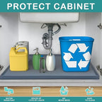URMONA Waterproof Silicone Under Sink Mat 28'' x 19'' Shelf Liner for Kitchen and Bathroom, Cabinet and Counter Protector, Storage and Organizers, Litter Mat, Pet Cat Puppy Essentials(Light Grey) - Image 2