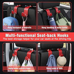 4-Pack Car Headrest Hooks Holds 55lbs Seat Storage Organizer for Bags - Image 4