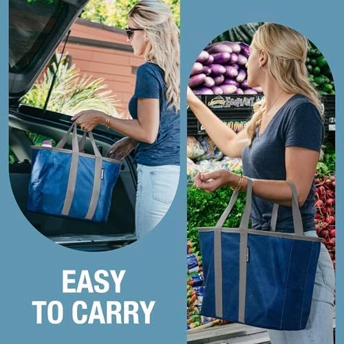 CleverMade EcoBasket Collapsible Grocery Tote, 30L Structured Tote Bag - Image 2