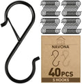 40 Pcs S Hooks for Hanging Heavy Duty, Metal S Hook with Safety Buckle by Welcometobuy%EF%BC%81