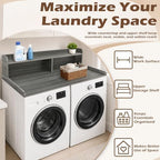 Royxen Laundry Countertop with 2-Tier Shelf Universal Fit, Washer and Dryer Countertop with Storage Space, Shelf Height 11.5 Inches, Solid Wood Core, Eucalyptus - Image 3